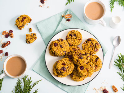 Pumpkin and Pecan Breakfast Cookies