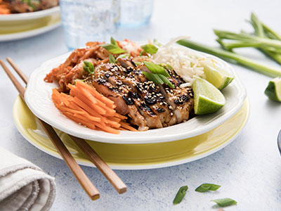 Korean-Style Barbecue Chicken with Glass Noodle Salad