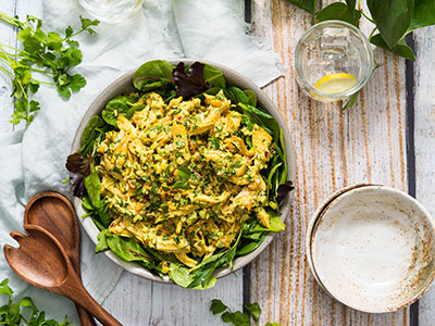 Curried Chicken Salad with Almonds and Golden Raisins