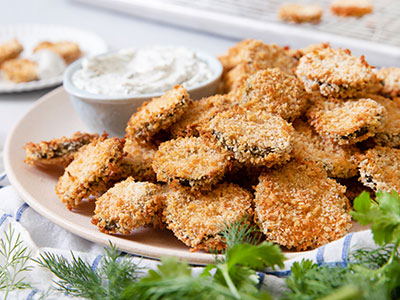 Oven-Fried Dill Pickle Chips