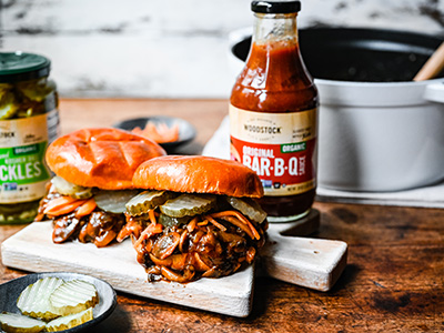 BBQ Pulled Mushroom Sandwiches